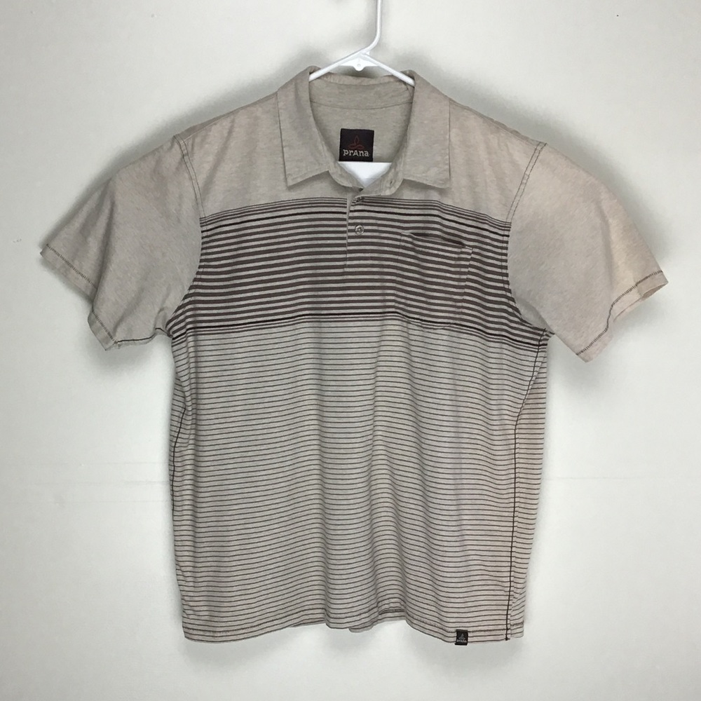 Prana mens short sleeve polo shirt XL